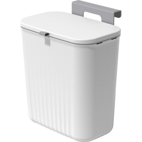 Poubelle de cuisine séparée avec couvercle, pour le recyclage des déchets ménagers, 9 litres, fixation murale sans perçage, résistante aux chutes