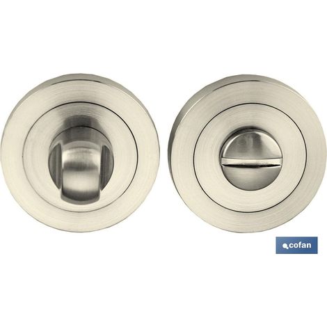 Rosettengriff mit Satin-Nickel-Entriegelung (1/2)