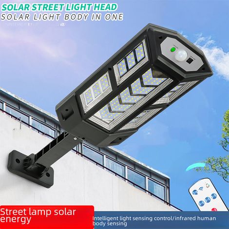 Lampe solaire d'extérieur à télécommande transfrontalière pour jardin, éclairage LED à induction de présence humaine, étanche, pour la maison et la rue (lot de 2 LED 43) (1/5)