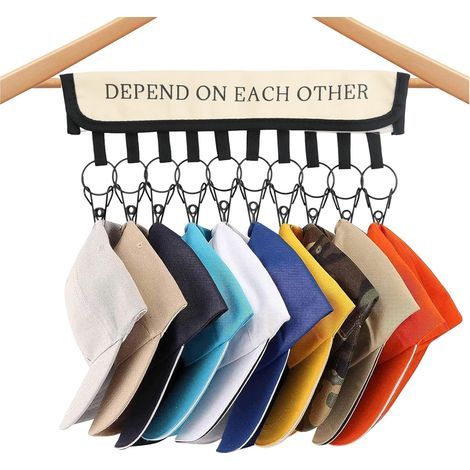Organizador de sombreros para armario, organizador de gorras con 10 clips, soporte para gorras, clips de almacenamiento para colgar sombreros. (1/4)