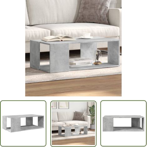 The Living Store Couchtisch Betongrau 89,5x48x30 cm Holzwerkstoff - Couchtisch - Wohnzimmerschreibtisch - Beistelltisch - Holzmöbel - Grau (1/5)
