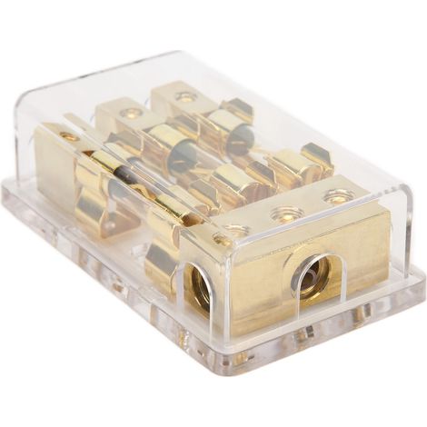 Bloc de distribution électrique avec porte-fusible 60 A, 1 entrée 0 GA, 3 sorties 4 GA, étanche à la poussière, pour voitures, camions, navires et systèmes audio. (1/5)