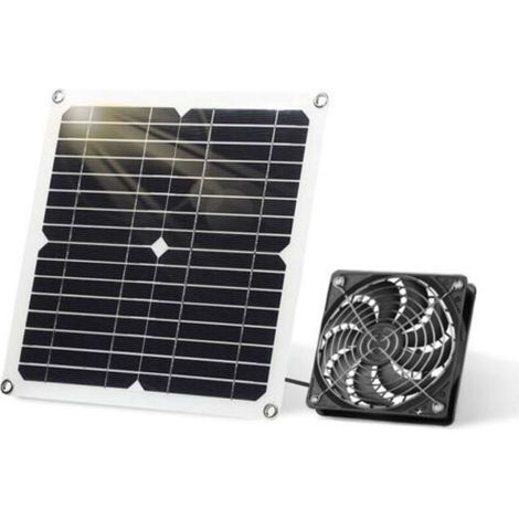 Ventilador solar de 12 W - Panel solar resistente a la intemperie - Con ventilador de CC - Para pequeños gallineros, invernaderos, cobertizos, casetas de mascotas, alimentación o (1/5)