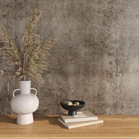 Papier Peint Adhesif Mural Effet Beton Marron Papier Adhesif pour Meuble Cuisine Rouleau Adhesif decoratif Mural Chambre Salon Style Industriel Vinyle Adhesif Meuble TV Armoire 40CMx2M (1/5)