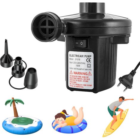 Pompe à Air Électrique Gonfleur Dégonfleur,Gonfleur avec 3 Buses, Pompe à Pagaies AC 220V-240V Electrique Paddle Piscine, Pompes à Pagaies pour Le Camping en Plein air, Flotteur de Piscine