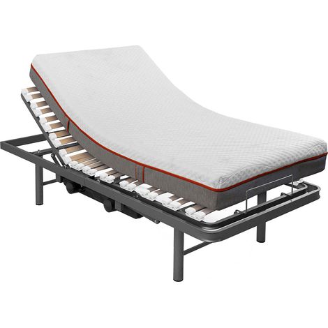 Pack colchón articulado viscoelástica altura 22 cm + Cama articulada 4 planos eléctrica  90x190 cm