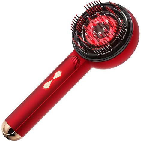 Spazzola elettrica massaggiante per la testa, portatile, rossa, blu, per testa e capelli, massaggiatore elettrico per cuoio capelluto e testa per la crescita dei capelli e il sollievo dallo stress. (1/5)