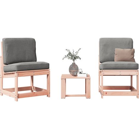 Salon de jardin 3 pcs bois massif douglas (1/5)