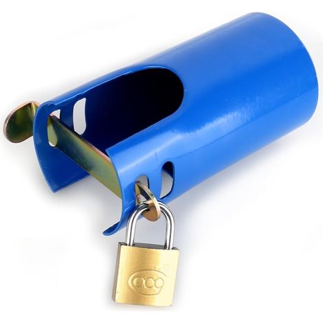 Verrou de Robinet, Cadenas Robinet Exterieur, Systèmes de Verrouillage de Robinets, Serrure de Robinet Prévenir, Embout Robinet Tuyau D'arrosage, Adaptateur Tuyau Arrosage (Bleu)-DOU