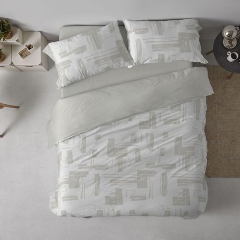 Housse de Couette imprimée, pour lit de 150 à 160 cm (+ Dimensions Disponibles), Motif 142, Couleur Sauge (150-160 x 190/200 cm) (1/5)