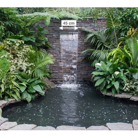 Le Poisson Qui Jardine – Lame d'eau inox 45 cm – Pour bassin et piscine – Résistante à la corrosion – Chute d'eau fluide et esthétique
