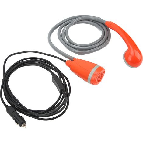 Pommeau de douche portable à pompe extérieure 3,5 L/min avec adaptateur allume-cigare pour le camping, la randonnée et le lavage de voiture (1/5)
