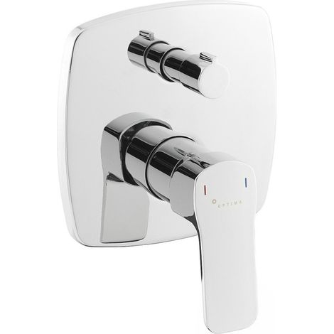 Mélangeur bain-douche Optima Cube Way avec corps chromé CU215