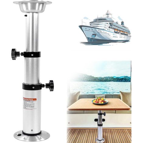Pied de table de camping-car en aluminium à 3 niveaux réglables de 43,2 à 71,1 cm - Pieds de table en alliage d'aluminium - Cadre de montage télescopique pour yacht marin (1/5)