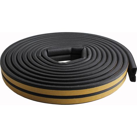Rubber Weather Strip - D-Shaped Self-Adhesive Door Seal Strip - For Draft Proofing Windows Doors - 7 M (1/5)