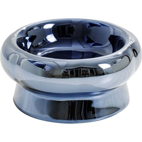 Bol En Céramique Pour Chat - Protection Cervicale - Design 6 Pétales - Bleu Électrolytique - 1 Pièce (1/5)