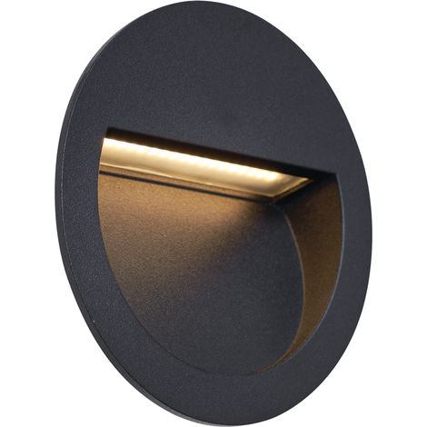 Modern Recessed Wall Lamp Black incl. LED IP65 - Gem (1/5)