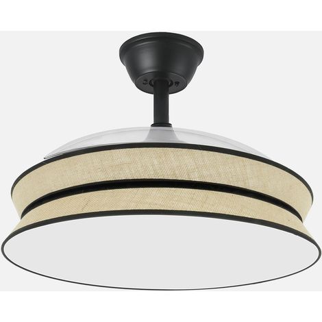 Ventilador Decor 72w Negro/natural Negro 108d 3asp 7200lm 3000-4000-6000k Remoto+memo+temp