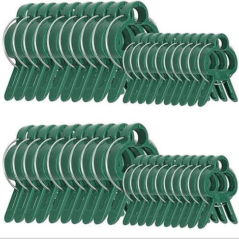 80 attaches (30 grandes + 50 petites) pour plantes grimpantes - Aide à la croissance des plantes grimpantes sur tuteur spiralé ou en bambou - Idéales pour le jardinage et le potager. (1/5)