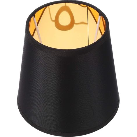 ZOLGINAH Pantalla de Tela, Pantalla Negra con Forro Dorado, Hecha a Mano, para lámpara de Mesa, lámpara de Pared, lámpara Colgante (1/5)