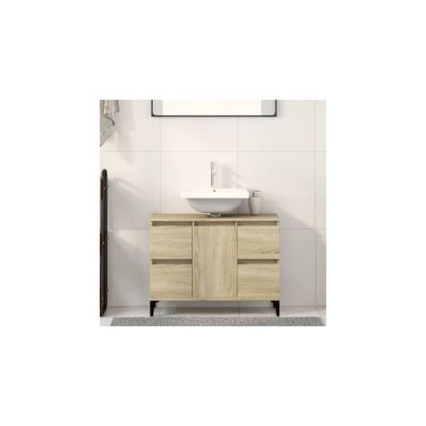 Meuble d'évier chêne sonoma 80x33x60 bois d'ingénierie