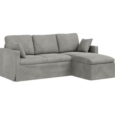 Sofá Gris Claro 198 x 134 x 80 cm Terciopelo vidaXL