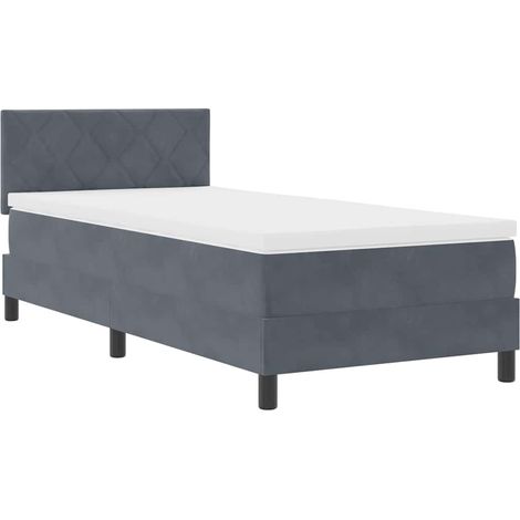 Maison Exclusive - LED Boxspringbett mit Matratze Dunkelgrau 100