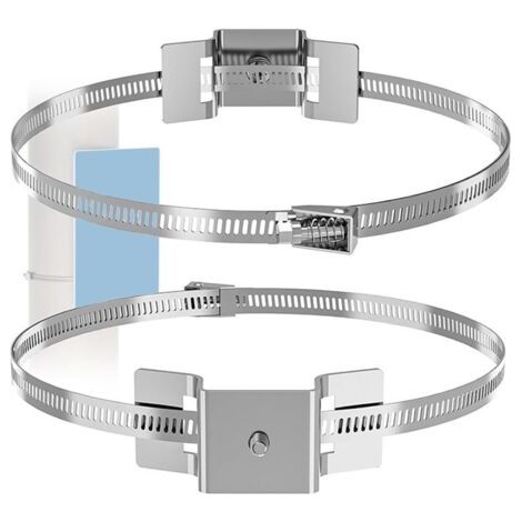 Support de montage sur poteau – Support de montage pour caméras de sécurité Supports de poteau réglables sans perçage pour véranda, TV, balustrade satellite, installation de chauffe-eau extérieur (1/5)