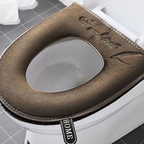 Universeller, warmer und weicher Toilettensitzbezug für den Winter, waschbar und abnehmbar mit Reißverschluss und klappbarem Griff, wasserdicht, für den Heimgebrauch. (1/5)