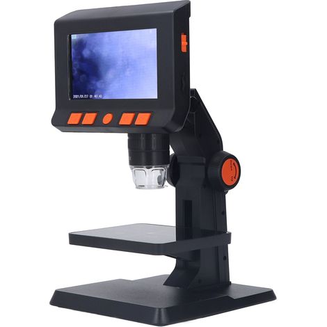 Microscope numérique 1000x, haute résolution, à mise au point précise pour la recherche biologique, avec support réglable et éclairage LED. (1/5)