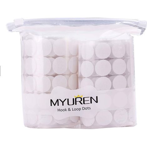 Pastilles auto-adhésives blanches, 500 pièces Velcro 10mm, pour bureau et école. (1/5)
