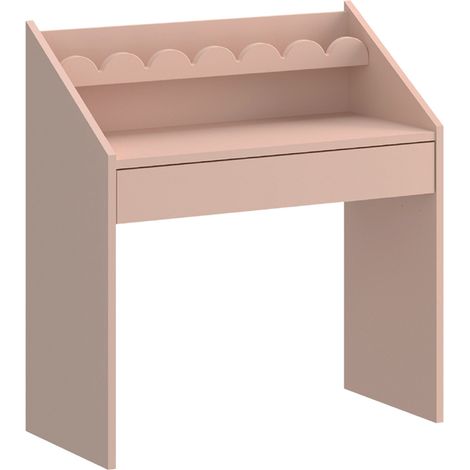 Bureau droit 1 tiroir rose – Panneaux MDF et particules – Réglable 47,5/55 cm – Dimensions 71 x 33 x 76 cm – Fabrication européenne (1/5)