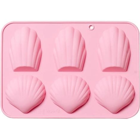 Moules à gâteaux - Non spécifié - Mini moules en silicone - 6 cavités - Forme de madeleine - Rose (1/4)