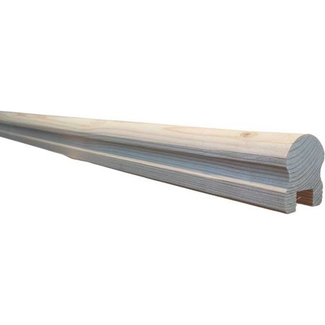 Levigne – Main courante sapin massif mouluré 56x45 mm – Rainure 21x5 mm pour supports standard – Longueur 200 cm – Usage intérieur uniquement