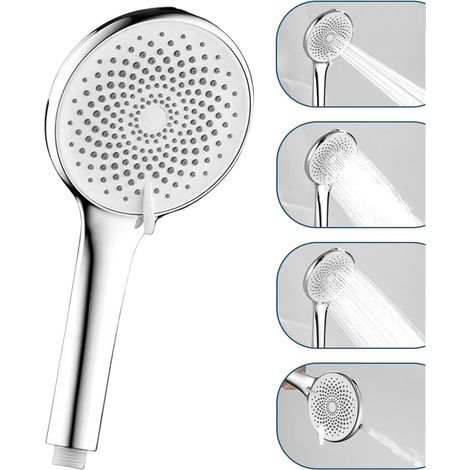 pommeau de douche grand diamètre. Texture lourde et matériaux solides. Quatre modes au choix.douchette douche salle de bain.pommeau douche.Argent (1/5)