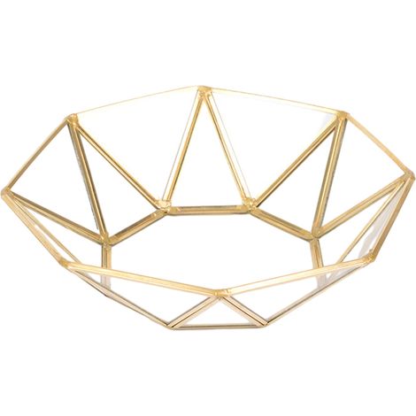 Plateau de toilette doré avec cadre en métal, plateau décoratif pour parfum, pour coiffeuse, salle de bain, bijoux ou décoration intérieure (1/5)
