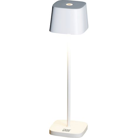 Wiederaufladbare LED Outdoor Tischleuchte CAPRI dimmbar in Weiß, Höhe 25cm (1/5)