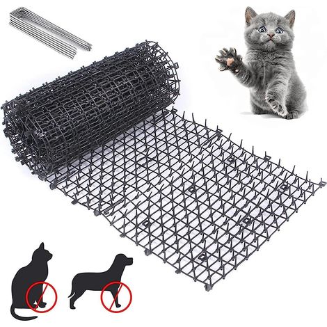 un Rouleau De 20030cm De Tapis Rpulsifs Pour Chats Avec 8 Ancrages Au Sol En Forme De U, Des Tapis Rpulsifs Pour Chiens Et Chats Mobiles, Naturel (1/5)