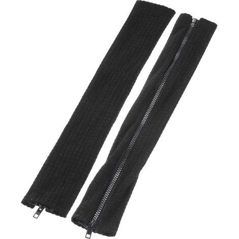 Lot de 2 housses d'accoudoirs pour chaise de bureau, extensibles, résistantes à l'eau, avec fermeture éclair, noires (1/5)