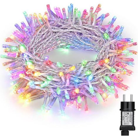 100 LED, guirlande lumineuse 10 m, étanche, 8 modes, multicolore, décoration intérieure et extérieure (1/5)