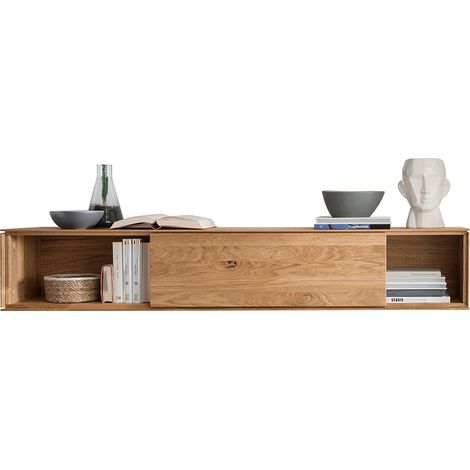 Hängeschrank 150cm mit Schiebetür, Wildeiche massiv geölt, WYNDHAM-69 (1/3)