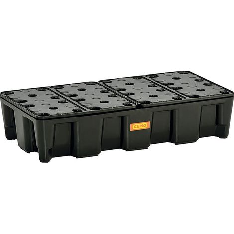 Bac collecteur volume de collecte 25 l L600xl400xH180mm polyéthylène avec grille en PE
