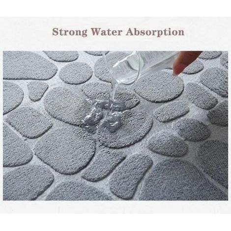 Cobblestone Bathroom Rugs Water Absorbent Bath Mats(50X80cm,Pink)-- (1/5)
