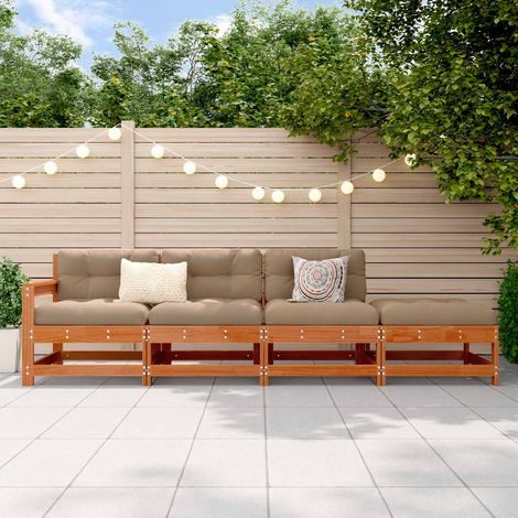 vidaXL Unità Divano Sezionale Marrone Cera 252 x 62 x 70,5 cm (1/5)