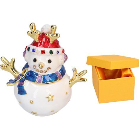 Ornement Bonhomme de Neige Miniature, Sculpture Étincelante pour Décoration de Bureau - Idée Cadeau Originale (1/5)