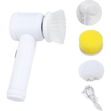 Brosse de nettoyage électrique portative pour cuisine, salle de bain, baignoire, évier, toilettes et lavabo (1/5)