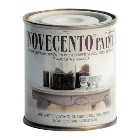 Pittura Gessosa Opaca Shabby Chic per Mobili Pareti Vetro Gesso Novecento Paint - Formato: 125 Ml - Colore: Cipria