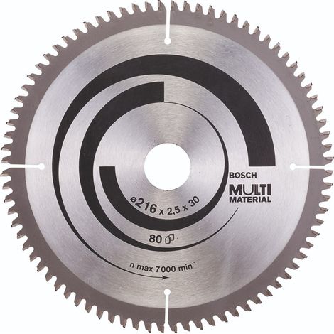 hoja de sierra circular Multimaterial 216x2.5/1.8x30D: 80TR-F  BOSCH 2608640447