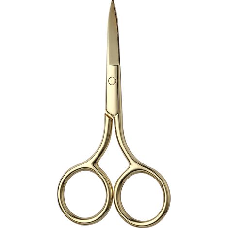Ciseaux À Cheveux - Ciseaux À Barbe Et Sourcils - Lame Droite En Acier Inoxydable Médical - Pour Coiffure Maison Et Professionnelle - Lot De 1 (1/5)
