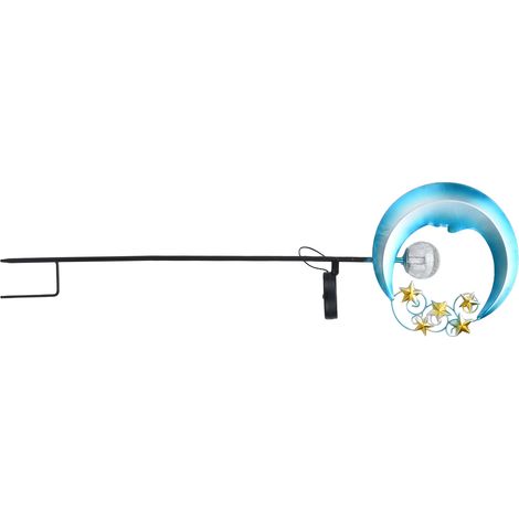 Solar-Gartenleuchte, wasserdicht, Eisen, Crackle-Glas, Mond- und Stern-Dekorations-LED-Rasenleuchte für Hof und Weg (1/5)